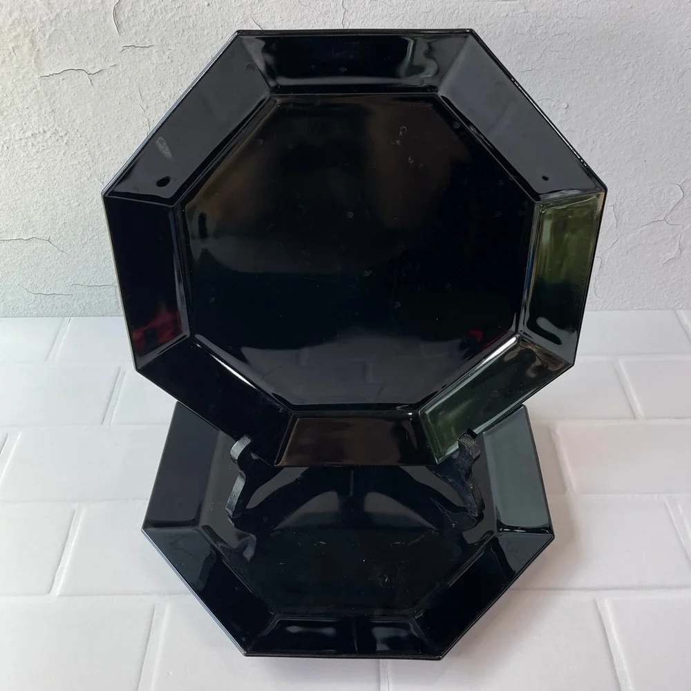 Arcoroc France Octime Black Octagon Glass 12